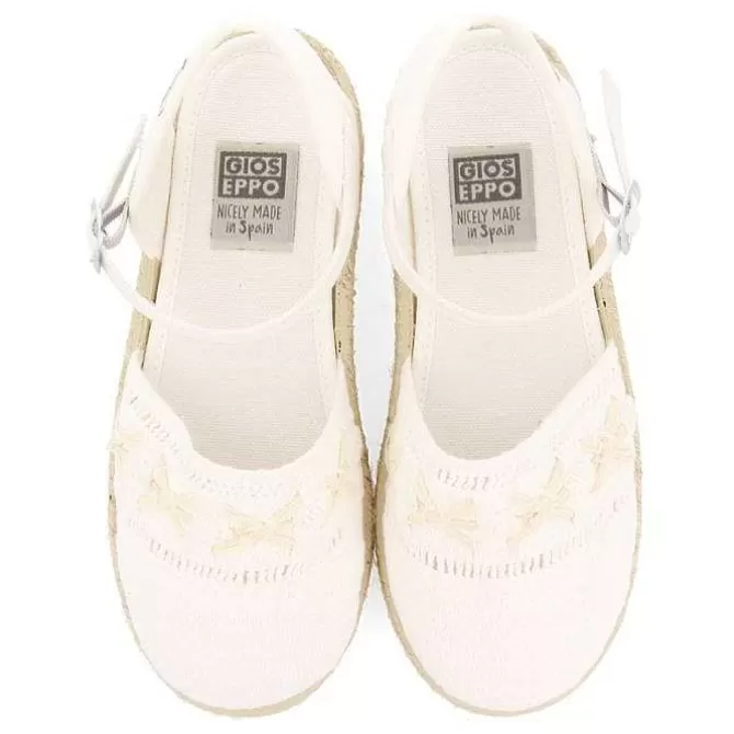 Niñas | Zapatos De Bailarina<Gioseppo Alpargata Blanca Estilo Alpargata Con Bordados Y Detalles De Yute Para Nina Y Nino Comitini