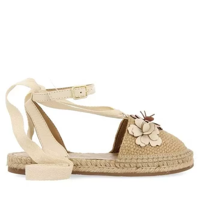 Niñas | Zapatos De Bailarina<Gioseppo Alpargata De Piel Nude Con Adornos Flores Para Nina Y Nino Prescott