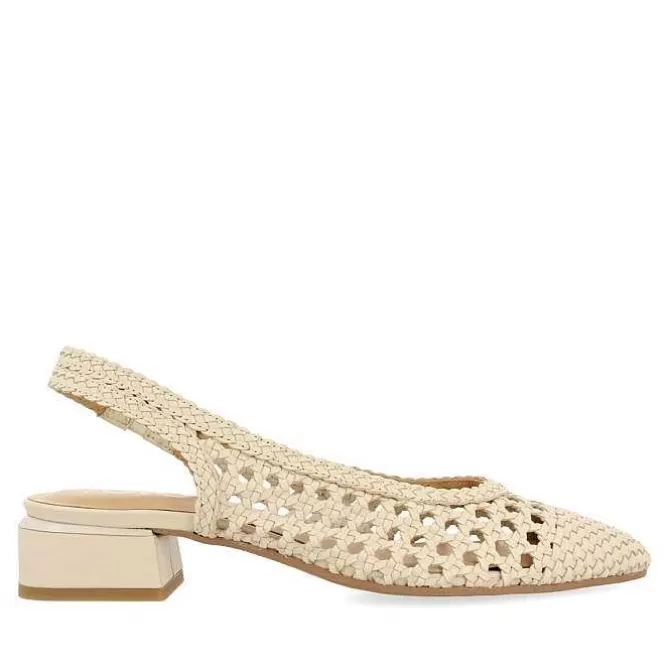 Bailarinas<Gioseppo Bailarina Piel Trenzada Blanco Rojo Para Mujer Piskove