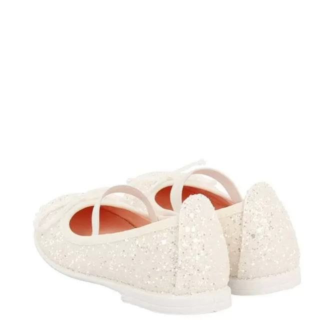 Niñas | Zapatos De Bailarina<Gioseppo Bailarinas Con Purpurina Y Tira Elastica Nina Y Nino Blanco Molalla
