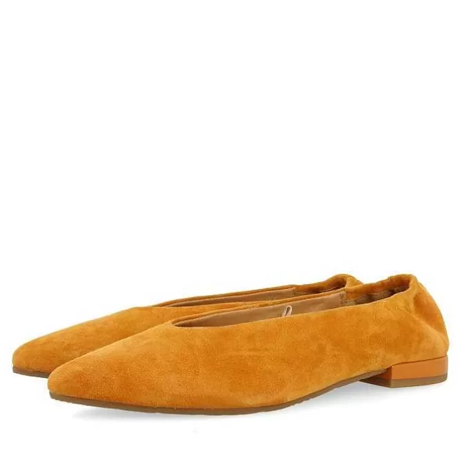Bailarinas<Gioseppo Bailarinas De Piel Con Punta En Punta Y Tacon Con Volantes Naranja Para Mujer Gageac