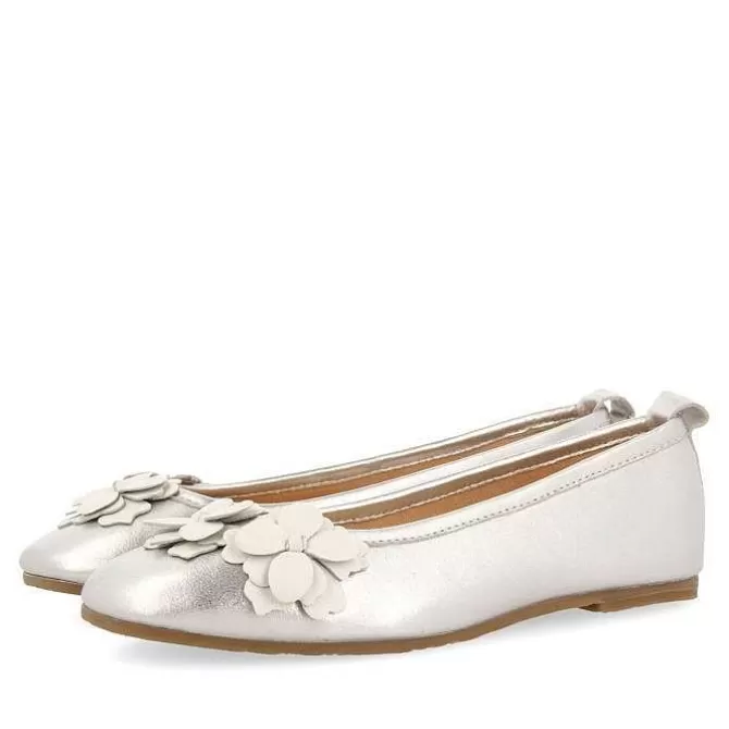 Niñas | Zapatos De Bailarina<Gioseppo Bailarinas Plata Con Decoracion Floral Para Nina Y Nino Pharr