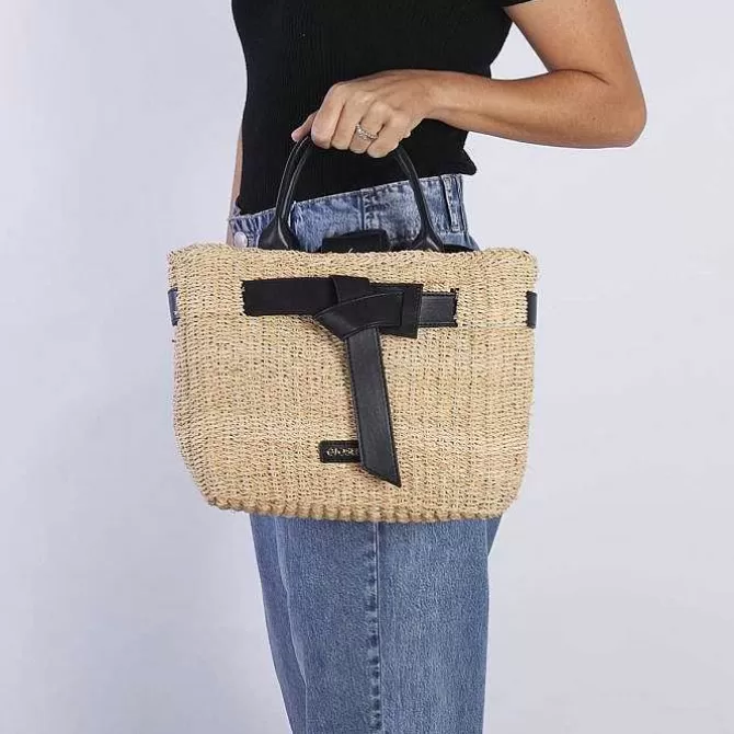 Bolsas De Mano<Gioseppo Bolso Bandolera De Rafia Con Lazo Y Detalles GrekAños Negro