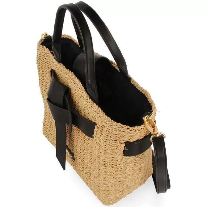 Bolsas De Mano<Gioseppo Bolso Bandolera De Rafia Con Lazo Y Detalles GrekAños Negro
