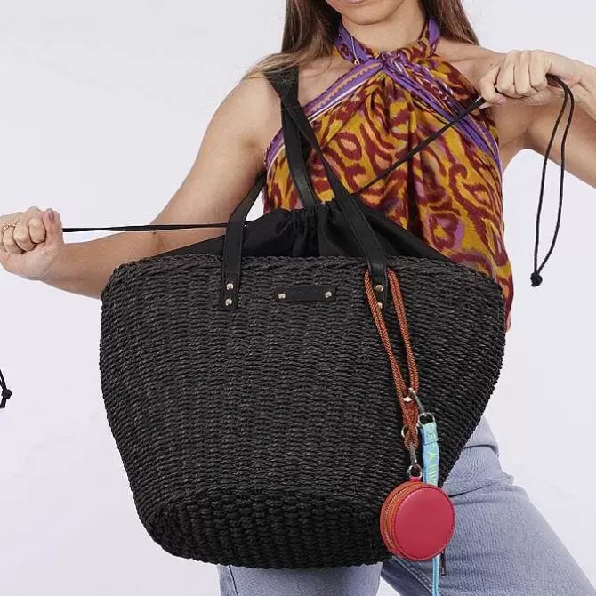 Bolsas De Mano<Gioseppo Bolso De Mujer Glenic De Paja De Rafia Negro