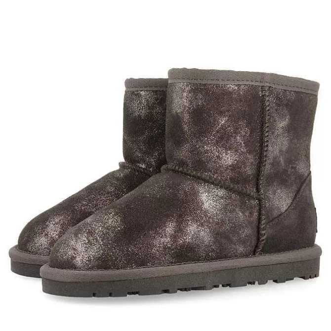 Niñas | Botas Y Botines<Gioseppo Botas De Nina Virrat De Borrego Gris Metalizado Serraje