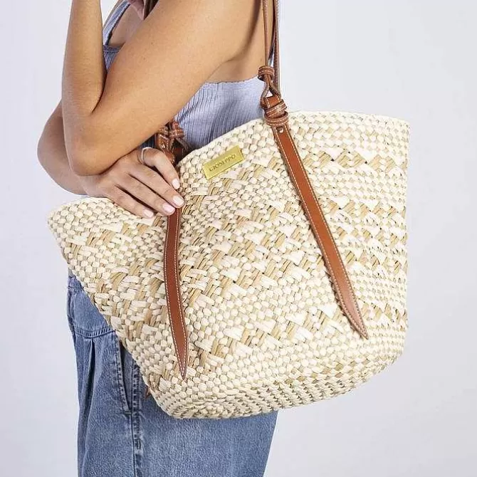 Bolsas De Mano<Gioseppo Cesta Color Natural Con Contrastes Fowey