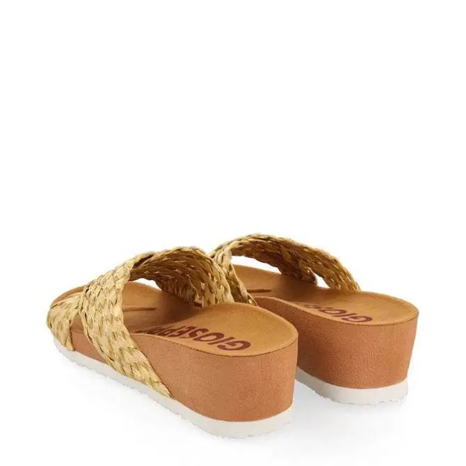 Chancletas<Gioseppo Cuñas De Mujer Turiacu Con Plantilla Y Tiras Trenzadas Doradas