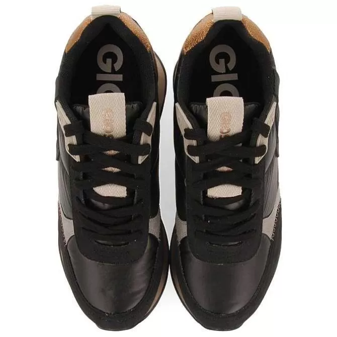 Zapatillas De Deporte De Cuña<Gioseppo Deportivas De Mujer Anif Monocromaticas En Color Negro Con Detalles Y Cuña Interior