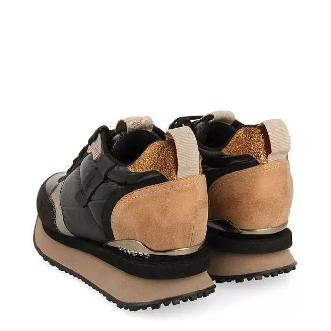 Zapatillas De Deporte De Cuña<Gioseppo Deportivas De Mujer Anif Monocromaticas En Color Negro Con Detalles Y Cuña Interior