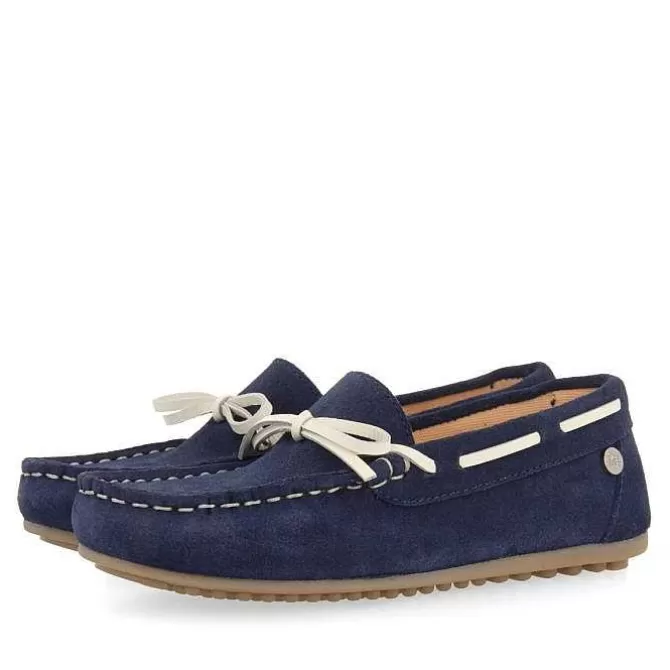 Niños | Zapatillas<Gioseppo Mocasin Piel Estilo Nautico Azul Marino Para Nino Y Nina Asbury