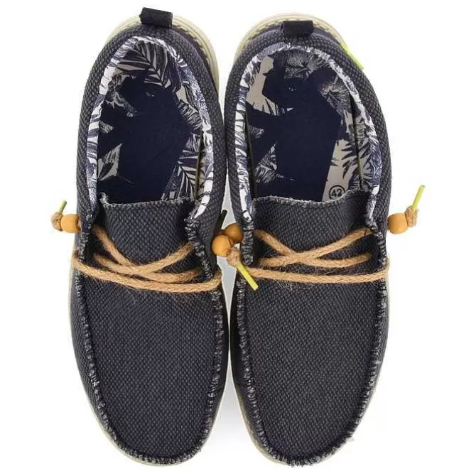 Mocasines<Gioseppo Mocasines Estilo Wallabees De Lona Y Yute Azul Marino Vernonia