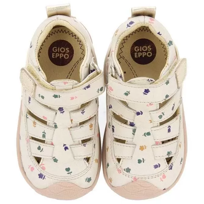 Bebe | Mi Primer Gioseppo<Gioseppo Sandalias Bebe Estilo Cangrejo De Piel Blanco Rojo Con Estampado Floral Jacumba