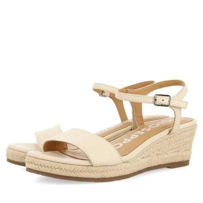 Sandalias Cuña<Gioseppo Sandalias Cuña Piel Blanco Rojo Mujer Yalaha