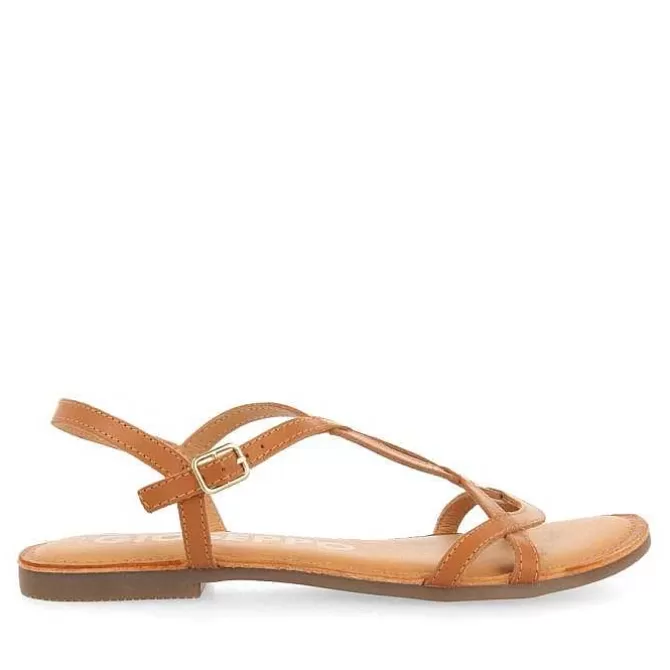 Sandalias Planas<Gioseppo Sandalias De Mujer Lamim Color Tostado Con Tira Fina