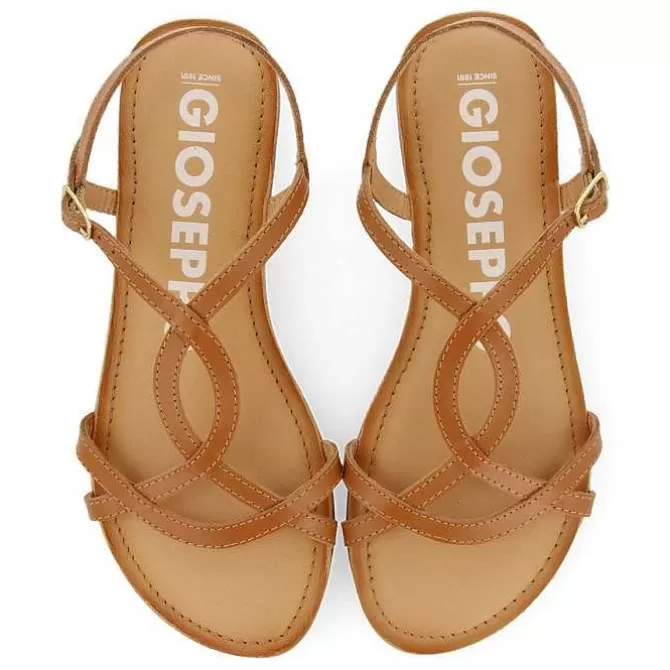 Sandalias Planas<Gioseppo Sandalias De Mujer Lamim Color Tostado Con Tira Fina