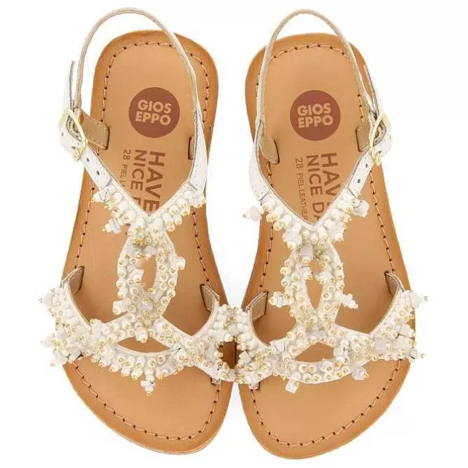 Niñas | Sandalias<Gioseppo Sandalias De Piel Blanca Con Adornos De Cuentas Para Nina Y Nino Tice