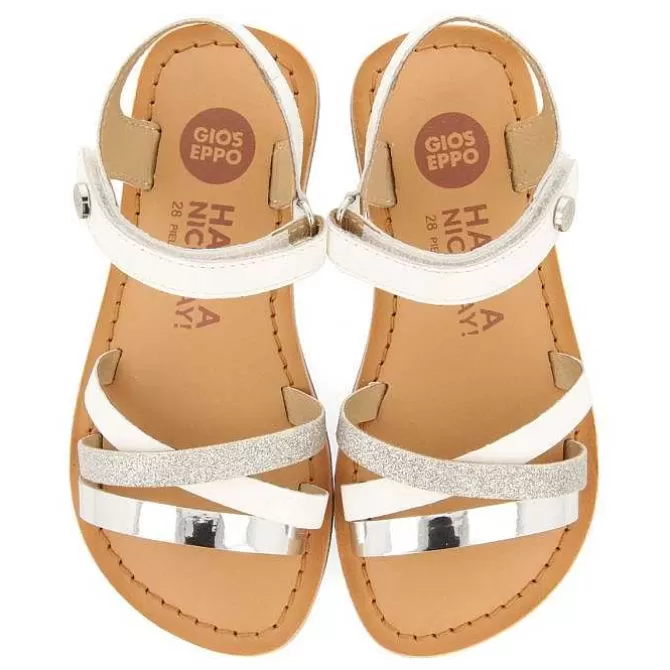 Niñas | Sandalias<Gioseppo Sandalias De Piel Blanca Con Brillantes Y Detalles Metalicos Para Nina Y Nino Lawtey