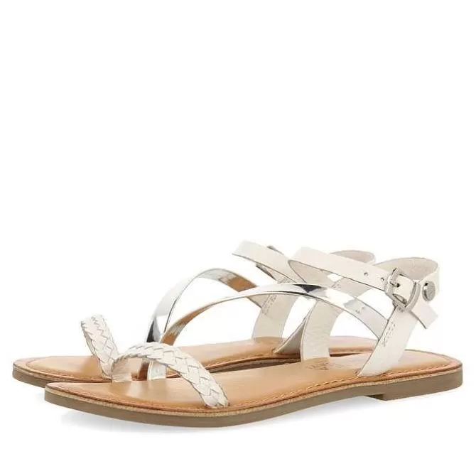 Niñas | Sandalias<Gioseppo Sandalias De Piel Blanca Con Detalles Trenzados Y Metalizados Para Nina Y Nino Helix