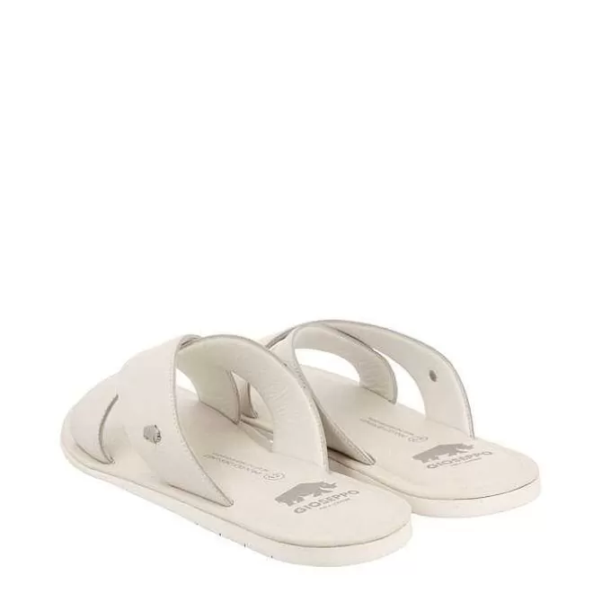 Chancletas<Gioseppo Sandalias De Piel Blanca Con Tira Cruzada Para Hombre Orosh