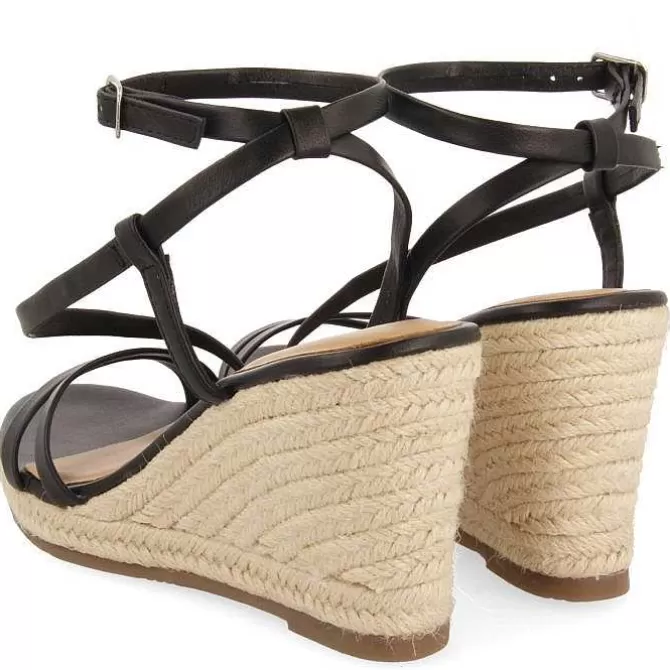 Sandalias Cuña<Gioseppo Sandalias De Piel Blanca Con Tiras Y Cuña Alta De Yute Para Mujer Orikum