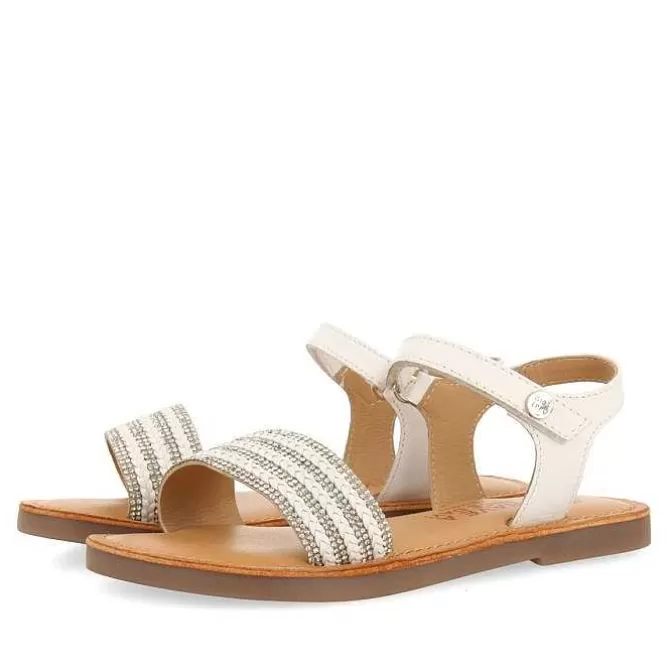 Niñas | Sandalias<Gioseppo Sandalias De Piel Color Nude Con Adornos Y Cierre Ajustable Para Nina Y Nino Stubica