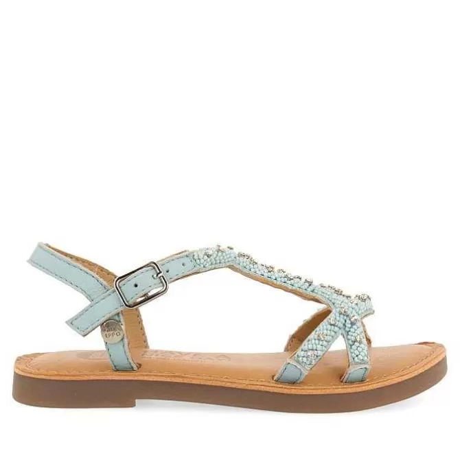 Niñas | Sandalias<Gioseppo Sandalias De Piel Con Adornos De Cuentas Azul Para Nina Y Nino Lazarat
