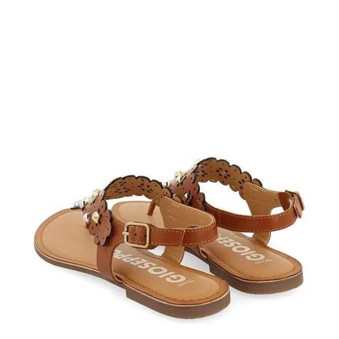 Sandalias Planas<Gioseppo Sandalias De Piel Con Adornos De Flores Y Tachuelas Para Mujer Preloj