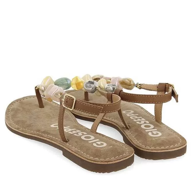 Sandalias Planas<Gioseppo Sandalias De Piel Con Piedras Multicolor Para Mujer Karlovac