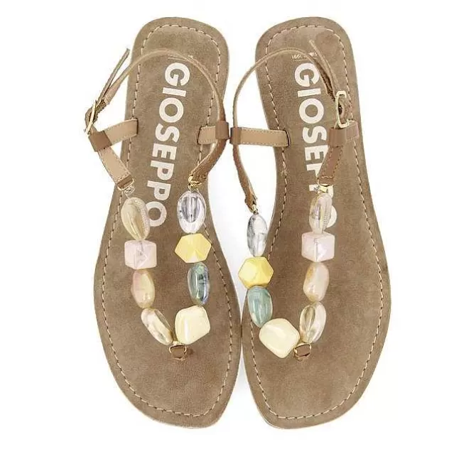 Sandalias Planas<Gioseppo Sandalias De Piel Con Piedras Multicolor Para Mujer Karlovac