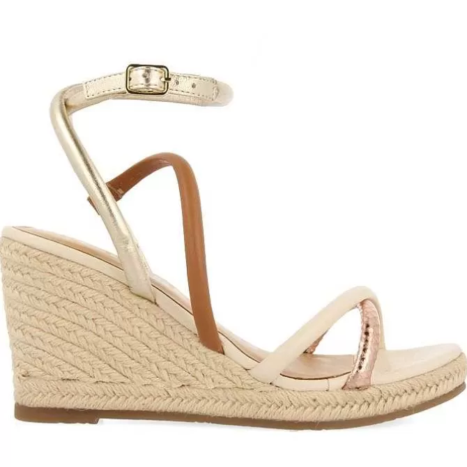 Sandalias Cuña<Gioseppo Sandalias De Piel Con Tirantes Finos Multicolor Y Cuña Alta De Yute Para Mujer Rometta