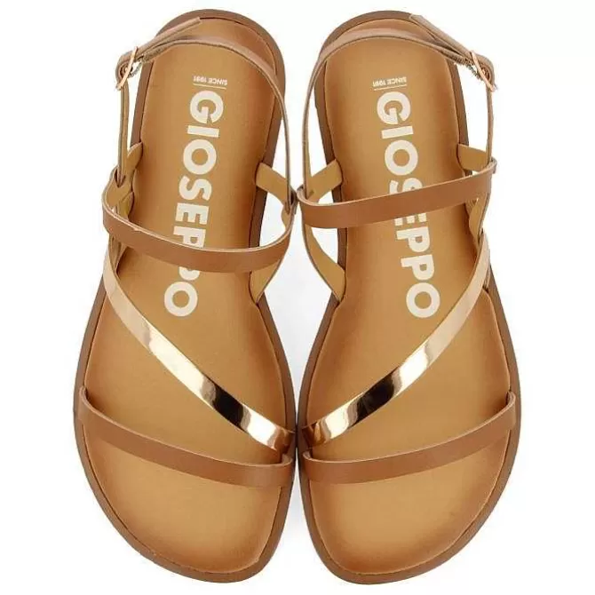 Sandalias Planas<Gioseppo Sandalias De Piel Con Tiras De Piel Y Metalicas Para Mujer Carbis