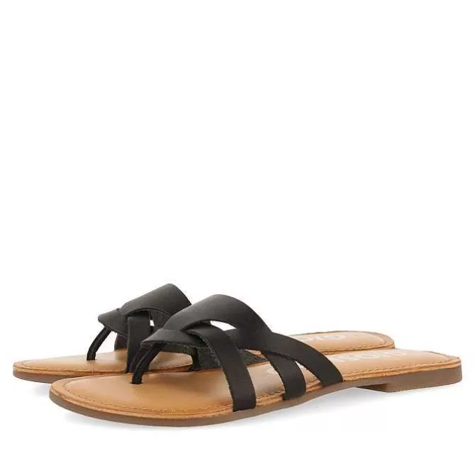 Sandalias Planas<Gioseppo Sandalias De Piel Con Tiras Negras Para Mujer Cayuse