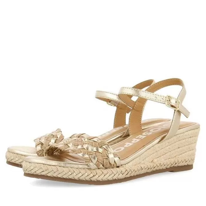 Sandalias Cuña<Gioseppo Sandalias De Piel Con Trenzado Bicolor Y Cuña De Yute Para Mujer Sunol