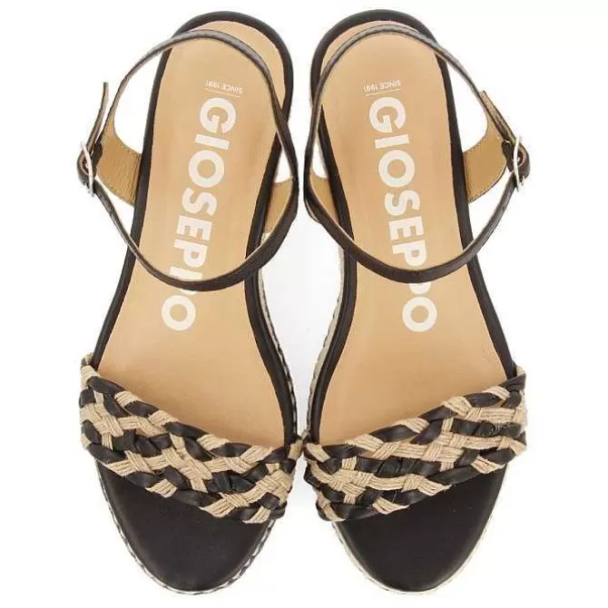 Sandalias Cuña<Gioseppo Sandalias De Piel Con Trenzado Bicolor Y Cuña De Yute Para Mujer Sunol