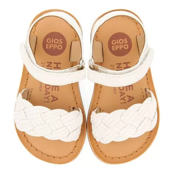 Bebe | Sandalias Bebe Nina<Gioseppo Sandalias De Piel Con Trenzado Y Cierre Ajustable Para Bebe Flushe Blanco Rojo