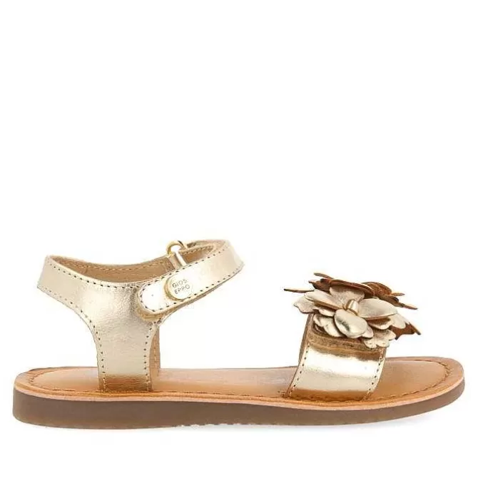 Niñas | Sandalias<Gioseppo Sandalias De Piel Dorada Con Adornos De Flores Para Nina Y Nino Shegan
