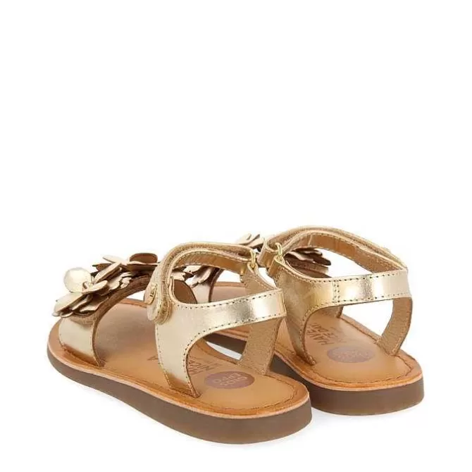 Niñas | Sandalias<Gioseppo Sandalias De Piel Dorada Con Adornos De Flores Para Nina Y Nino Shegan
