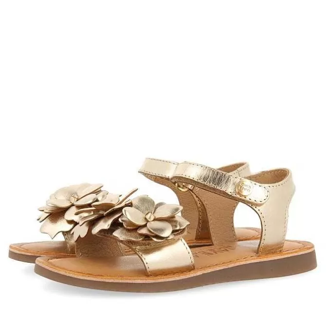Niñas | Sandalias<Gioseppo Sandalias De Piel Dorada Con Adornos De Flores Para Nina Y Nino Shegan