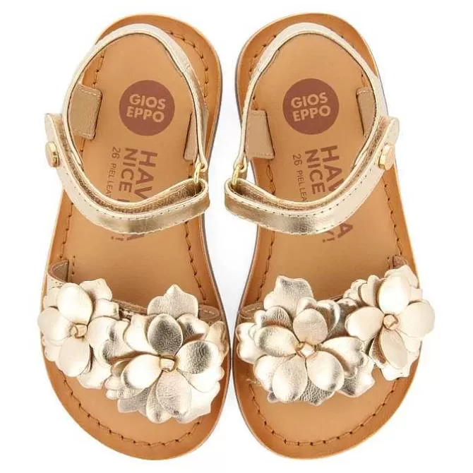 Niñas | Sandalias<Gioseppo Sandalias De Piel Dorada Con Adornos De Flores Para Nina Y Nino Shegan