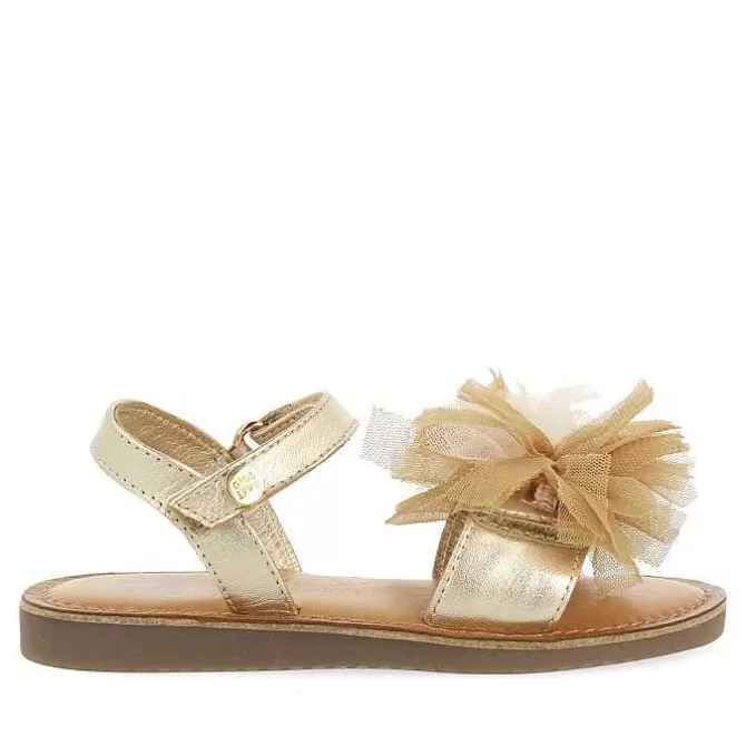 Niñas | Sandalias<Gioseppo Sandalias De Piel Dorada Con Adornos De Tul Multicolor Para Nina Y Nino Bicaj
