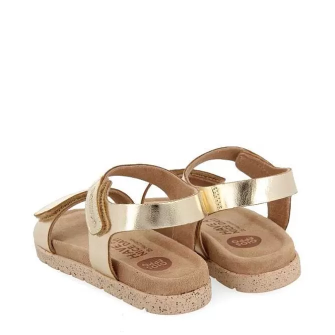 Niñas | Chancletas<Gioseppo Sandalias De Piel Dorada Con Cierres Ajustables Y Suela Tipo Bio Para Nino Y Nina Bude