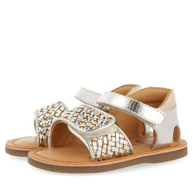 Bebe | Sandalias Bebe Nina<Gioseppo Sandalias De Piel Dorada Con Tira Trenzada Y Cierre Ajustable Para Bebe Athena