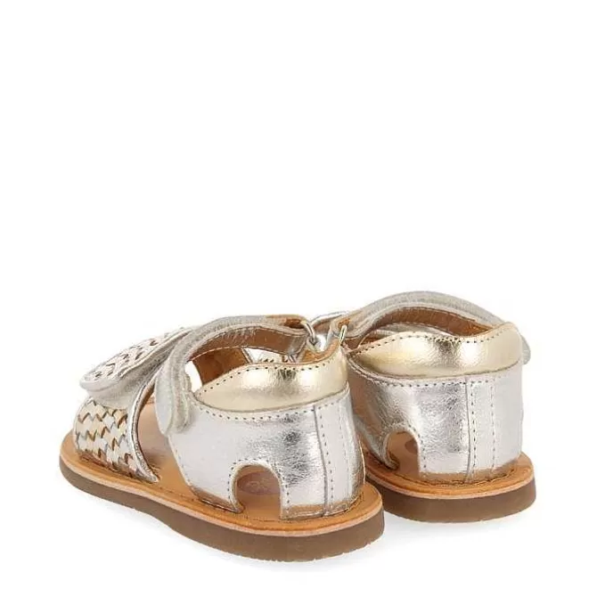 Bebe | Sandalias Bebe Nina<Gioseppo Sandalias De Piel Dorada Con Tira Trenzada Y Cierre Ajustable Para Bebe Athena