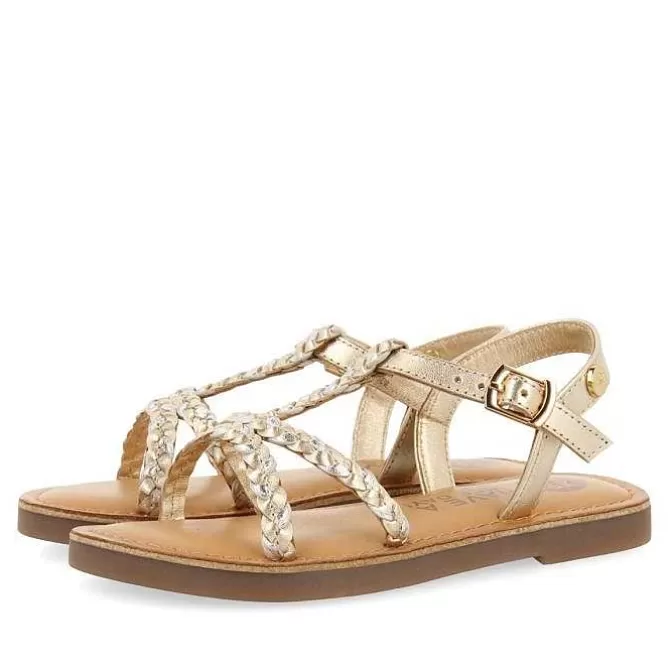 Niñas | Sandalias<Gioseppo Sandalias De Piel Dorada Con Trenzado Para Nina Y Nino Cinisi