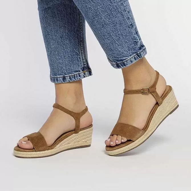 Sandalias Cuña<Gioseppo Sandalias De Piel En Color Cuero Con Cuña De Yute Para Mujer Xarre