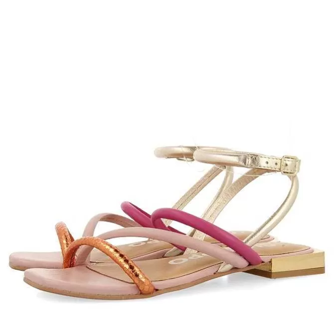 Sandalias Planas<Gioseppo Sandalias De Piel Multicolor Con Metalicos Para Mujer Latah