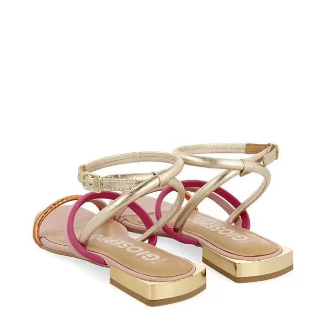 Sandalias Planas<Gioseppo Sandalias De Piel Multicolor Con Metalicos Para Mujer Latah