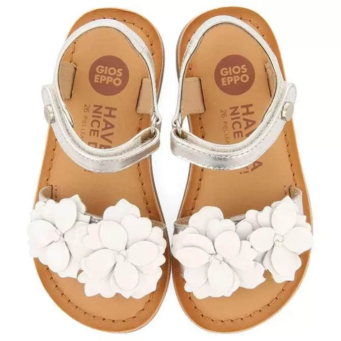 Niñas | Sandalias<Gioseppo Sandalias De Piel Plata Con Adornos De Flores Para Nina Y Nino Shegan
