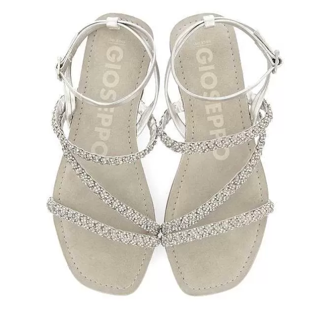 Sandalias Planas<Gioseppo Sandalias De Piel Plata Con Adornos Para Mujer Sorlingas